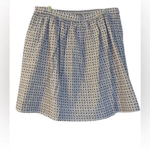 Isani For Target Blue White Cotton Lined Embroidered Mini Skirt Pockets XL NEW